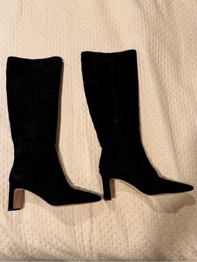 Sam Edelman Sylvia Black Suede Knee-High Women's Boots